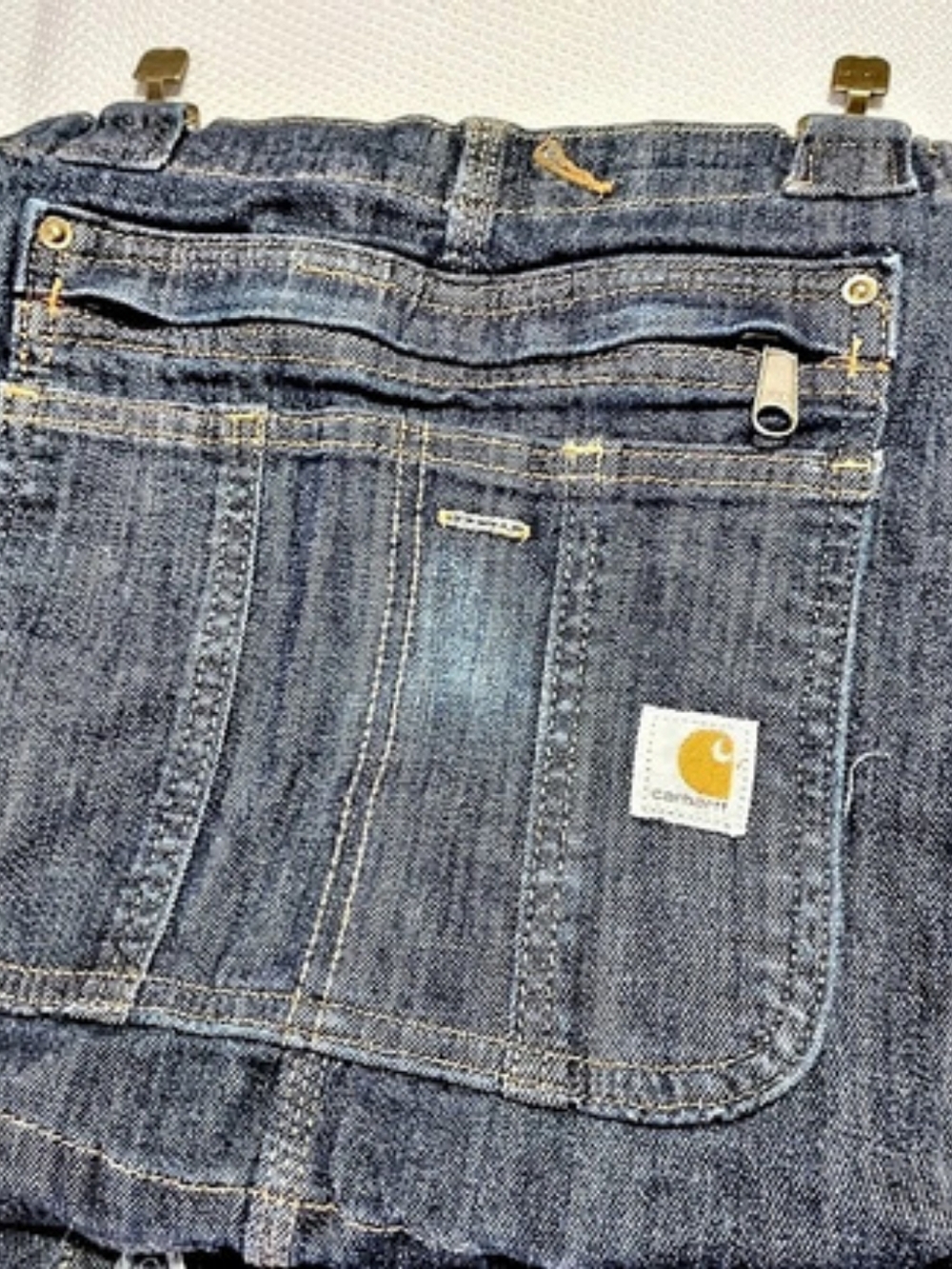 NWOT Carhartt Women's Brewster Double-Front Bib Overall Blue Large - Picture 5 of 8